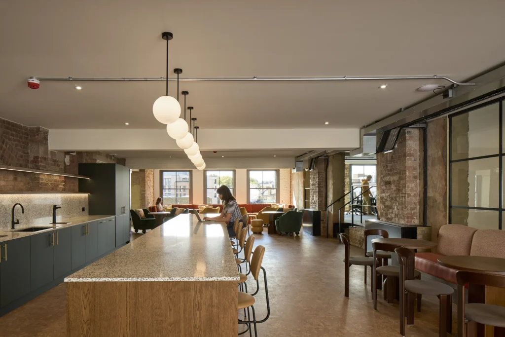 Teapoint at The Waterman with bespoke lighting, eccentric furnishings and exposed brick walls