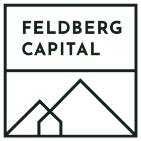 Feldberg Capital logo with bold text above a minimalist mountain outline enclosed in a square